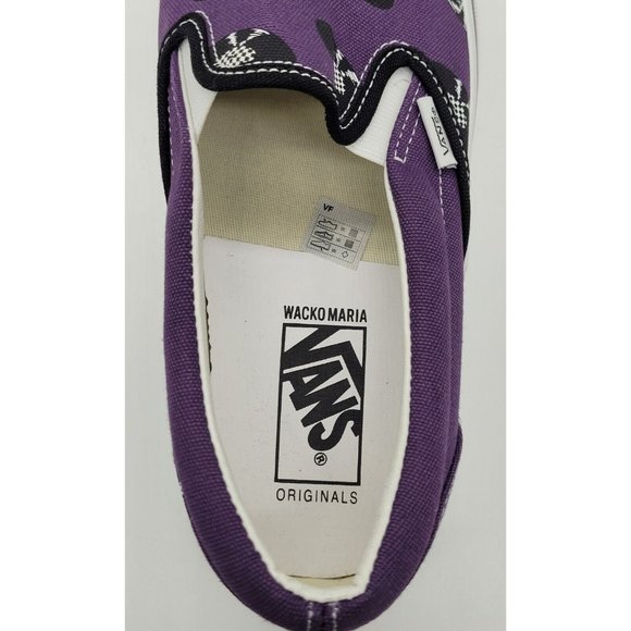 VANS x Wacko Maria Classic Slip On Sneakers 'Purple Records' VN0A45JK696 - Picture 4 of 8